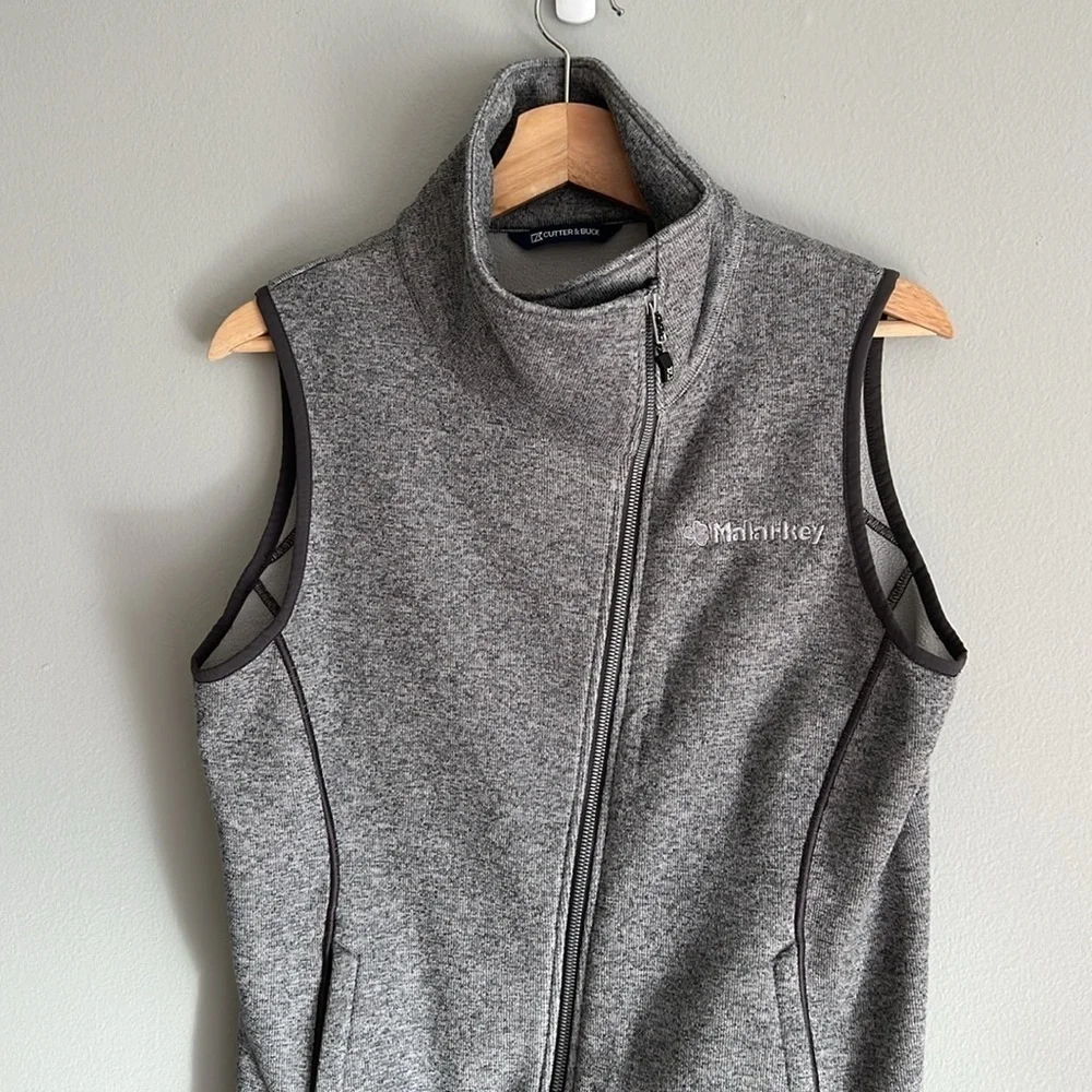 Cutter & Buck Mainsail Sweater Knit Womens Asymmetrical Vest in Gray Medium